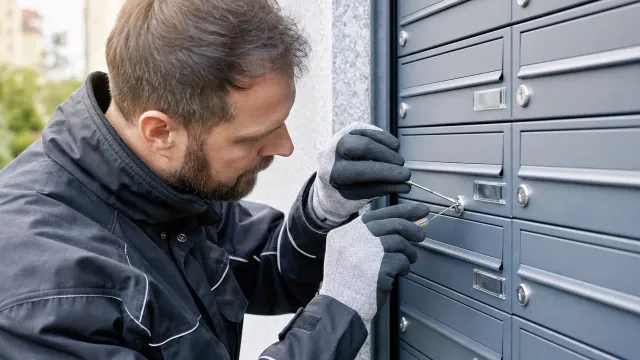 Briefkastenöffnung und Schlossaustausch am Briefkasten durch Schlüsseldienst-Fachmann in Dortmund